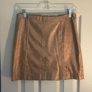 Free People Metalic Rose Gold mini skirt. size 4